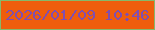 文字の大きさ：3、枠の色：86b86a、背景の色：ef5d0c、文字の色：804eb0 無料ブログパーツのブログ時計