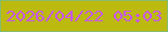 文字の大きさ：1、枠の色：86bc6e、背景の色：bcb90f、文字の色：c857ee 無料ブログパーツのブログ時計