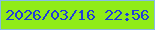 文字の大きさ：2、枠の色：86bce5、背景の色：90ec18、文字の色：203cd9 無料ブログパーツのブログ時計