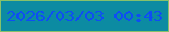 文字の大きさ：4、枠の色：86c16b、背景の色：0c8ba2、文字の色：0e4df4 無料ブログパーツのブログ時計