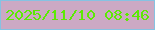 文字の大きさ：1、枠の色：86c2e2、背景の色：cca9c4、文字の色：5cea03 無料ブログパーツのブログ時計