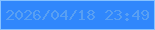 文字の大きさ：4、枠の色：86c2ff、背景の色：3087fc、文字の色：589ff3 無料ブログパーツのブログ時計