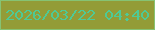 文字の大きさ：2、枠の色：86c373、背景の色：939c37、文字の色：4eca95 無料ブログパーツのブログ時計
