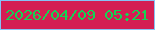 文字の大きさ：3、枠の色：86c3f5、背景の色：d41e53、文字の色：14d354 無料ブログパーツのブログ時計
