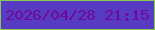 文字の大きさ：2、枠の色：86cb50、背景の色：573cc3、文字の色：6f0997 無料ブログパーツのブログ時計