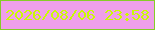 文字の大きさ：4、枠の色：86cc27、背景の色：ef9fea、文字の色：cafb04 無料ブログパーツのブログ時計