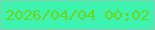 文字の大きさ：1、枠の色：86ccb1、背景の色：3ef3af、文字の色：6ed616 無料ブログパーツのブログ時計