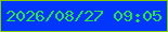 文字の大きさ：1、枠の色：86ce04、背景の色：0136fd、文字の色：25e150 無料ブログパーツのブログ時計