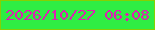 文字の大きさ：2、枠の色：86d002、背景の色：2fed44、文字の色：dd20b2 無料ブログパーツのブログ時計