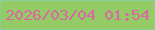 文字の大きさ：3、枠の色：86d19a、背景の色：95cb64、文字の色：db66a5 無料ブログパーツのブログ時計