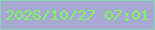 文字の大きさ：1、枠の色：86d3b6、背景の色：a8a9d2、文字の色：7bf75b 無料ブログパーツのブログ時計