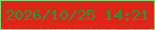 文字の大きさ：5、枠の色：86d47a、背景の色：df2518、文字の色：1b9d3b 無料ブログパーツのブログ時計
