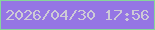文字の大きさ：2、枠の色：86d79a、背景の色：9576e4、文字の色：cdcad6 無料ブログパーツのブログ時計