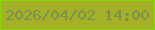 文字の大きさ：1、枠の色：86d907、背景の色：a4b127、文字の色：7d8e52 無料ブログパーツのブログ時計