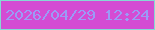 文字の大きさ：2、枠の色：86d9d4、背景の色：d44cd3、文字の色：9b9bf6 無料ブログパーツのブログ時計