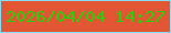 文字の大きさ：4、枠の色：86dbf5、背景の色：e35633、文字の色：25d109 無料ブログパーツのブログ時計