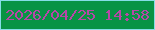 文字の大きさ：4、枠の色：86dde7、背景の色：089345、文字の色：b747a8 無料ブログパーツのブログ時計