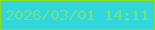 文字の大きさ：4、枠の色：86de29、背景の色：31d7da、文字の色：6ce48c 無料ブログパーツのブログ時計