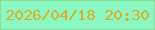 文字の大きさ：4、枠の色：86e094、背景の色：8bf7c3、文字の色：dbaf26 無料ブログパーツのブログ時計