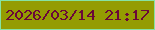 文字の大きさ：2、枠の色：86e3a3、背景の色：949c02、文字の色：6a0739 無料ブログパーツのブログ時計