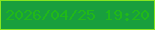 文字の大きさ：2、枠の色：86e621、背景の色：189f3d、文字の色：20b819 無料ブログパーツのブログ時計