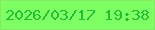 文字の大きさ：2、枠の色：86e863、背景の色：7eff64、文字の色：24bd33 無料ブログパーツのブログ時計