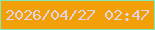 文字の大きさ：2、枠の色：86e8b7、背景の色：f1a008、文字の色：e0d3e5 無料ブログパーツのブログ時計