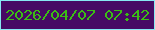 文字の大きさ：2、枠の色：86e8f2、背景の色：460a64、文字の色：3bbd15 無料ブログパーツのブログ時計