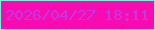 文字の大きさ：3、枠の色：86e9dc、背景の色：f80cb2、文字の色：c637e4 無料ブログパーツのブログ時計