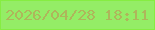 文字の大きさ：2、枠の色：86ed42、背景の色：94ed66、文字の色：aeb65b 無料ブログパーツのブログ時計