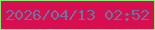 文字の大きさ：4、枠の色：86ed77、背景の色：d70e4f、文字の色：6e749d 無料ブログパーツのブログ時計