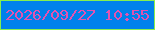 文字の大きさ：5、枠の色：86ef4e、背景の色：0081eb、文字の色：e353b0 無料ブログパーツのブログ時計