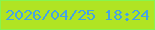 文字の大きさ：3、枠の色：86f550、背景の色：b0e423、文字の色：45a4e3 無料ブログパーツのブログ時計
