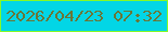 文字の大きさ：4、枠の色：86f827、背景の色：02d6e6、文字の色：6a7636 無料ブログパーツのブログ時計