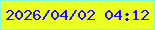 文字の大きさ：3、枠の色：86f8d4、背景の色：eaff22、文字の色：2509ff 無料ブログパーツのブログ時計