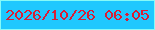 文字の大きさ：5、枠の色：86faf8、背景の色：1fc8fe、文字の色：d81e35 無料ブログパーツのブログ時計