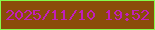 文字の大きさ：3、枠の色：86fb4b、背景の色：8a4c0a、文字の色：c21eb9 無料ブログパーツのブログ時計
