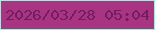 文字の大きさ：1、枠の色：86fcd9、背景の色：a93482、文字の色：721d60 無料ブログパーツのブログ時計