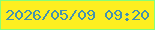 文字の大きさ：4、枠の色：86fe77、背景の色：fdef20、文字の色：4492ae 無料ブログパーツのブログ時計