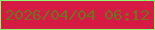 文字の大きさ：4、枠の色：86ff71、背景の色：d51a43、文字の色：6e711e 無料ブログパーツのブログ時計