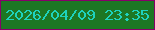文字の大きさ：3、枠の色：870069、背景の色：1d7724、文字の色：1ed2bd 無料ブログパーツのブログ時計