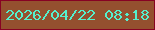 文字の大きさ：1、枠の色：870223、背景の色：94502f、文字の色：54f0cd 無料ブログパーツのブログ時計
