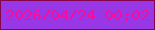 文字の大きさ：3、枠の色：87044d、背景の色：9737e6、文字の色：fb0b9c 無料ブログパーツのブログ時計