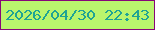 文字の大きさ：5、枠の色：870679、背景の色：b9f56d、文字の色：1ea494 無料ブログパーツのブログ時計