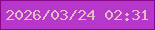 文字の大きさ：1、枠の色：87078d、背景の色：b637ca、文字の色：e0bcc3 無料ブログパーツのブログ時計