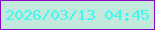 文字の大きさ：1、枠の色：870ac3、背景の色：c3e9dd、文字の色：3ef8f0 無料ブログパーツのブログ時計