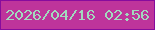 文字の大きさ：1、枠の色：870b9d、背景の色：be349b、文字の色：a2d9be 無料ブログパーツのブログ時計