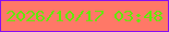 文字の大きさ：5、枠の色：870ef1、背景の色：ff7867、文字の色：64e808 無料ブログパーツのブログ時計