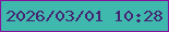 文字の大きさ：5、枠の色：87119a、背景の色：3fb9ae、文字の色：452372 無料ブログパーツのブログ時計