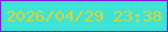 文字の大きさ：5、枠の色：8712df、背景の色：3de3d4、文字の色：e1d431 無料ブログパーツのブログ時計